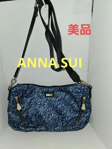 새상품급 ANNA SUI 안나수이 숄더백 꽃무늬 블루 파랑