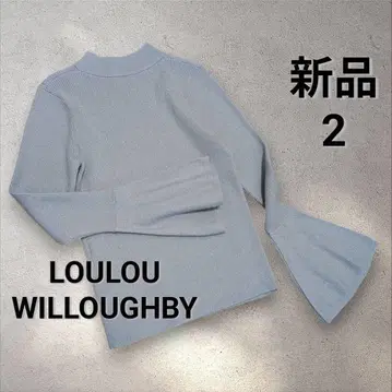 [ 새상품 ] 룰루 윌비 라메 플레어 슬리브 리브 하이넥 니트 2