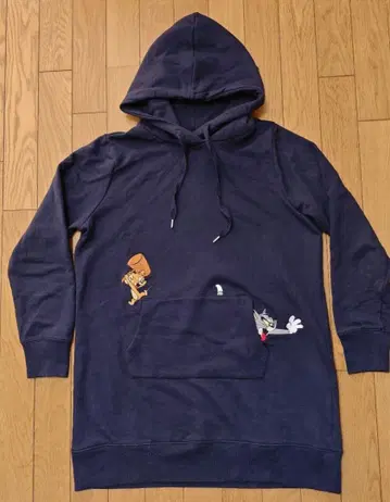 graniph 톰과 제리 후드티 Lady F 네이비 롱