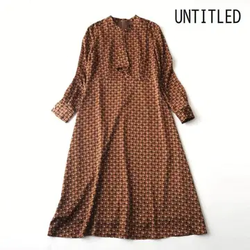 언타이틀 워셔블 스퀘어 지오메 패턴 보타이 원피스 2