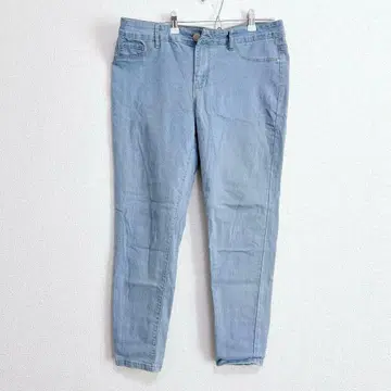 라이트 블루 스키니 데님 [ LL 상당 ] 무지 심플 바지 청바지