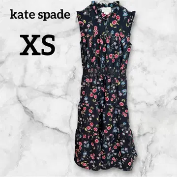 kate spade [ XS ] 새상품급 꽃무늬 슬리브리스 원피스 블랙