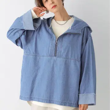 LE P S IM 데님 아노락 후드티 라이트 블루