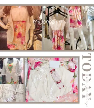 2점 GOLDS infinity 플라워 레이스 자켓 로즈 패턴 원피스