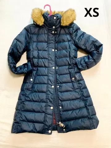 TOMMY HILFIGER 네이비 롱 다운 코트 XS