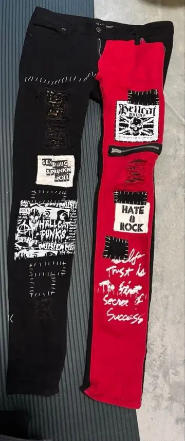 헬캣펑크 팬츠 데미지 데님