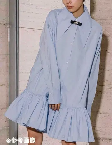 bibiy 스카이블루 프릴 셔츠 원피스