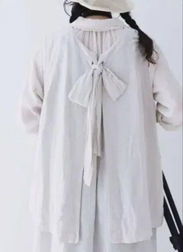 nest Robe 네스트로브 린넨 오우사라시 리본 포함 베스트 생지색