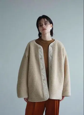 CLANE 리버서블 보아 자켓 아이보리