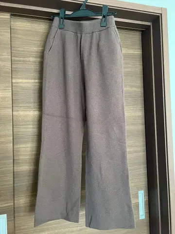 SLOBE IENA 워셔블 스무스 니트 팬츠 38 브라운