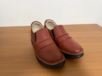 천연 가죽 캐주얼 슈즈 슬립온 가죽 신발 23.5cm 4E