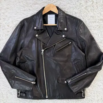 미사용급/XL 사이즈 미스터 젠틀맨 가죽 자켓 더블 소가죽 블랙