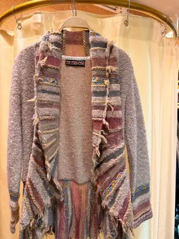 M.&KYOKO 프린지 가디건 그레이 계열