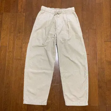 유니클로 코듀로이 턱 와이드 팬츠 베이지 S