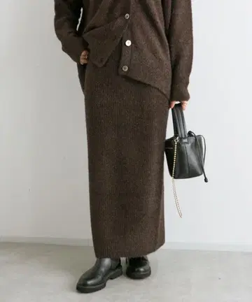 미사용 새상품 페더 라메 스커트 브라운 F 사이즈 RIVE DROITE