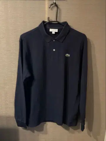 LACOSTE 네이비 긴팔 피케 셔츠 US M