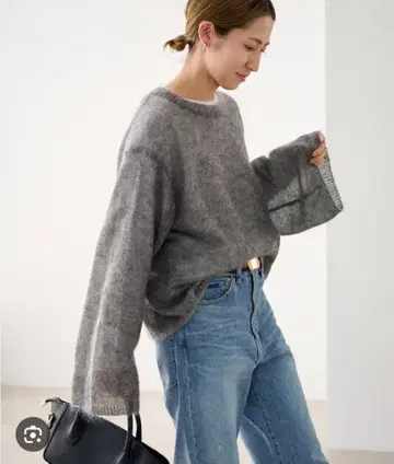 프레임 워크 모헤어 혼방 니트 그레이
