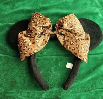 레오파드 무늬 레오파드 리본 머리띠 미니 디즈니