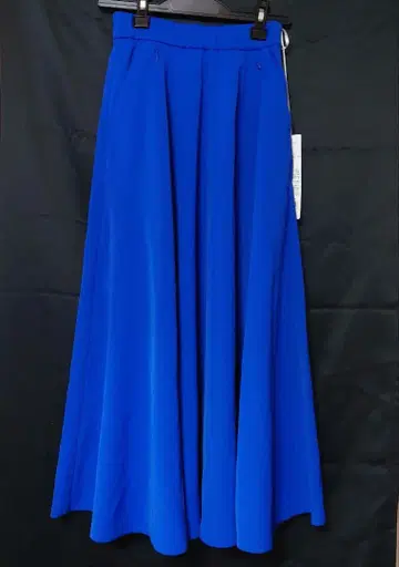 CINEMATIQ 더블 포켓 플레어 스커트 블루 슬림 롱 S