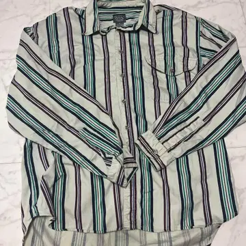 BRITTANIA 스트라이프 패턴 긴팔 셔츠 M 사이즈