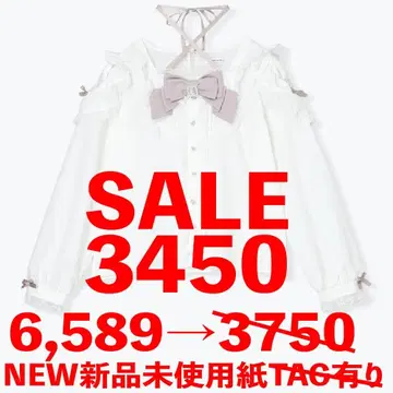 [NOEMIE] 새상품 리본 초커 넥 오픈 숄더 블라우스