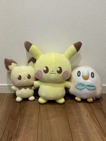 포켓몬 피스 메챠모후굿토 봉제 인형 피카츄 피츄 너구리