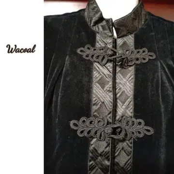 익명 배송 Wacoal 레트로 가운 홈웨어 블랙