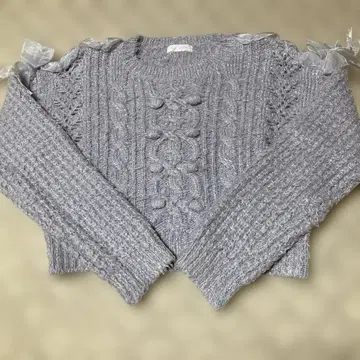 레어 LIZ LISA 니트 스웨터 라벤더 어깨 리본