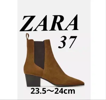 새상품 ZARA 프릿 스웨이드 앵클부츠 37