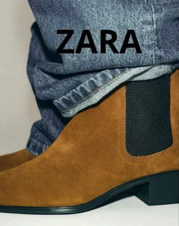 새상품 ZARA 프릿 스웨이드 앵클부츠 37