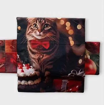 크리스마스 나고야 오비 나비 넥타이 새끼 고양이 블랙