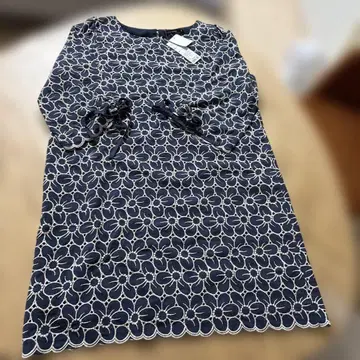 네이비 플라워 패턴 튜닉 L 새상품 택