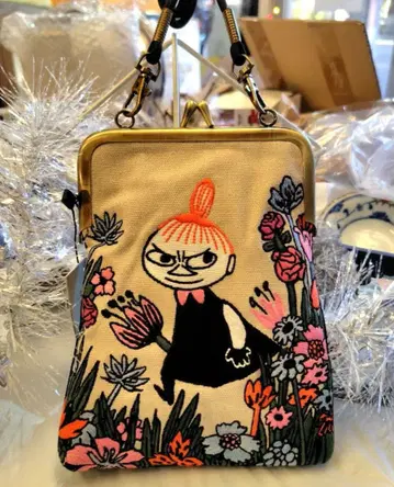 리틀 미이 세로형 가마구치 파우치 접기 자수