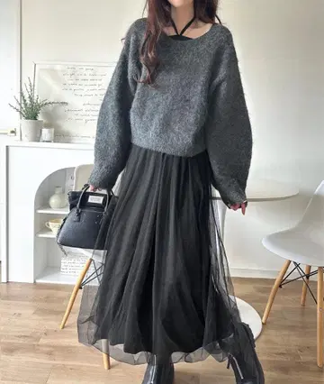 classicalelf / 멀티 way 니트 튤 원피스 세트 S