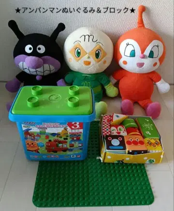 [ KIDS ] 호빵맨 BIG 봉제 인형 블록 말랑말랑 쌓기 세트