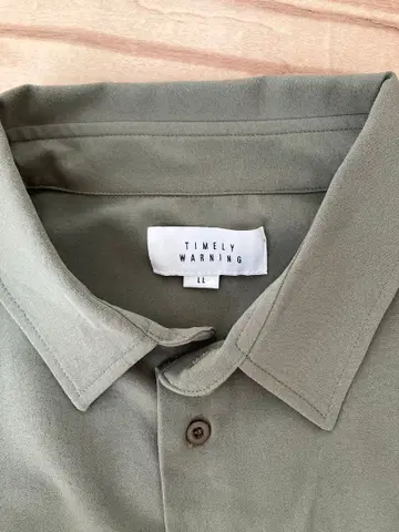 TIMELY WARNING 올리브 그린 긴팔 셔츠 L