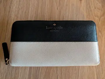 kate spade 지퍼식 장지갑 블랙/베이지