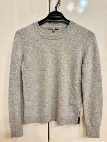 그레이 크루넥 100% 캐시미어 니트 긴팔