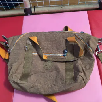 브라운 코튼 숄더백