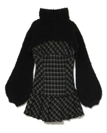 Lulu 체크 세트 미니 드레스 블랙