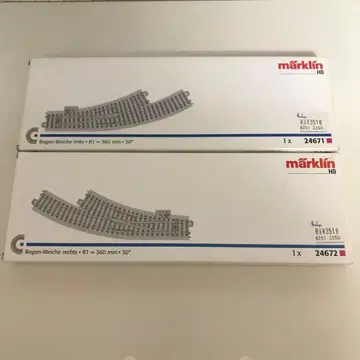 메르클린 HO C 트랙 24671 24672 수동식 포인트 L&R
