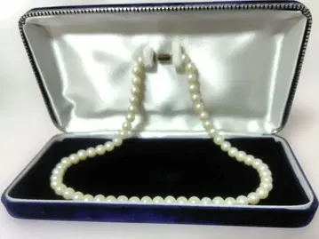 화이트 펄 목걸이 케이스 포함 약 7mm 구슬