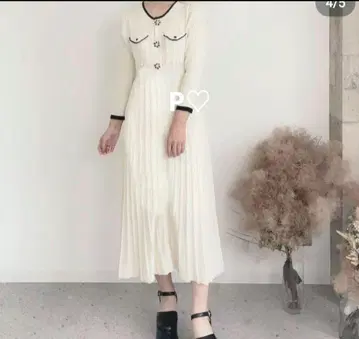 안미르 바이컬러 니트 원피스