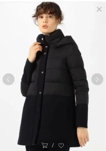 [새상품급] HERNO 울 절개 다운 코트 다크 그레이 40