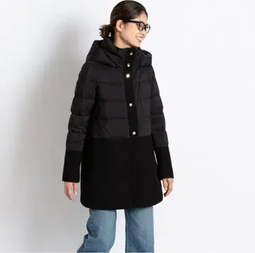 [새상품급] HERNO 울 절개 다운 코트 다크 그레이 40