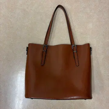 브라운 소가죽 토트백