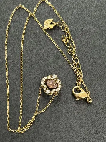 스와로브스키 핑크 골드 목걸이