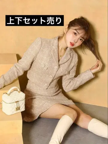 Darich 스프링 트위드 컴팩트 자켓 미니 스커트 셋업