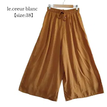 [르쿨블랑] 와이드 팬츠 롱 허리밴딩 테라코타 사이즈 38