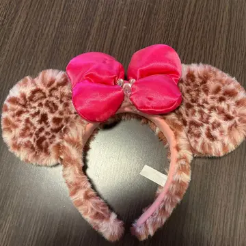 가격 인하 레오파드 무늬 귀 머리띠 핑크 리본